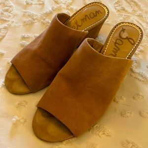 Sam Edelman tan suede mules